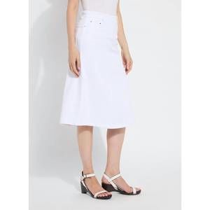 NEW LYSSE denim skirt in white